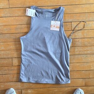 NWT Hunter & Brown Women's Sleeveless Tank Top body contour— Slate Gray